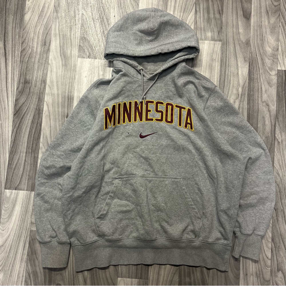 Gray Minnesota Hoodie with Maroon Accents